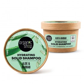 Sampon solid hidratant Organic Shop Aloe and Baobab 60 g
